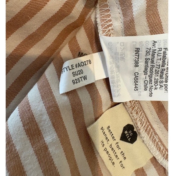 Madewell Striped V Neck Short Sleeve Button Back Casual Mid Dress Women's Size M - Picture 6 of 8